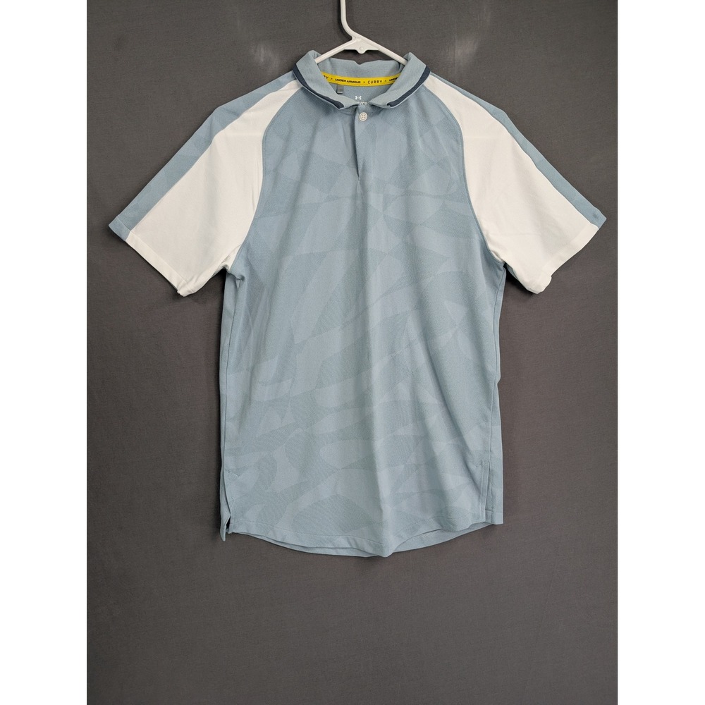 Under Armour Stephen Curry Iso-Chill Polo Shirt Mens Small Blue 1377405